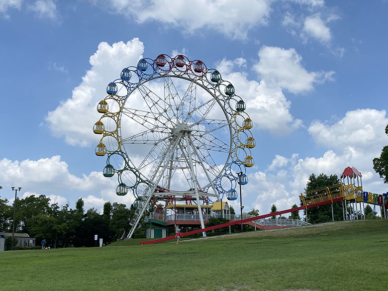 安城市にある「堀内公園」は1回100円で乗れる観覧車や、無料で遊べる遊具もある激安遊園地!