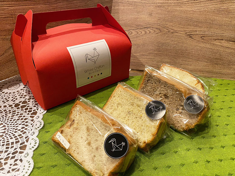 マリアージュフレールの紅茶シフォンが絶品の『白いシフォン』は黒川駅３番出口すぐ！こだわり素材のシフォンケーキがテイクアウトできます。