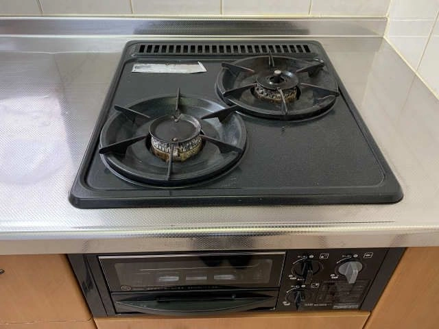 グリル付2口コンロ