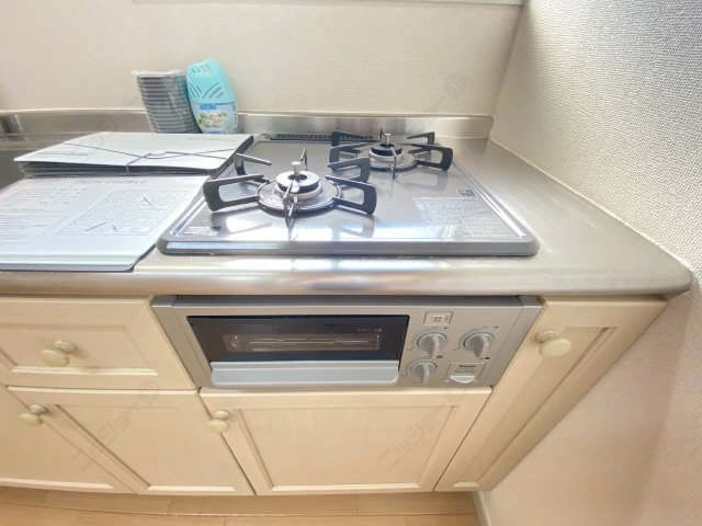 グリル付き2口コンロ