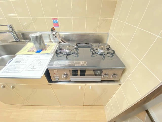 グリル付き2口コンロ