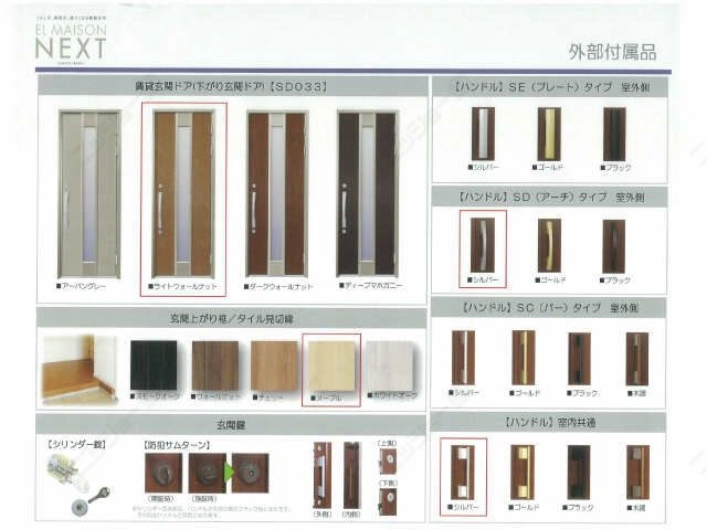 外部付属品（予定色赤枠内）