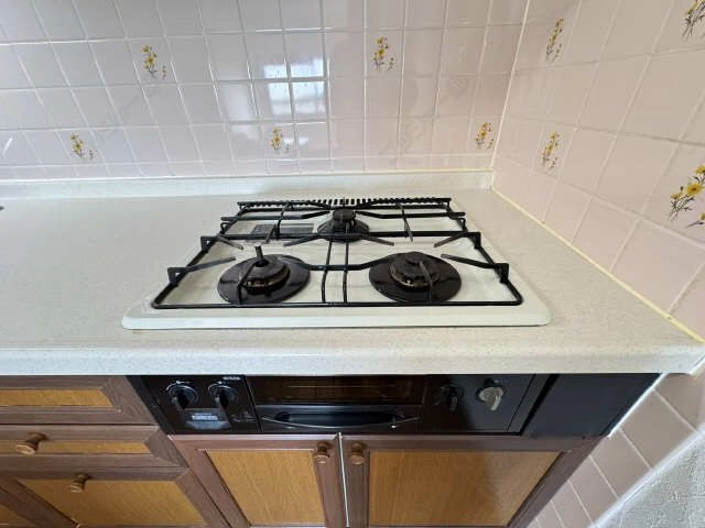 グリル付き３口コンロ